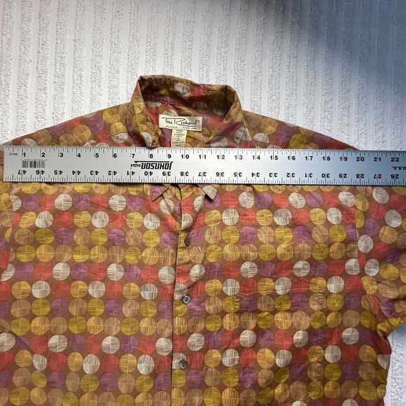 Tori Richard Cotton Lawn Mens Short Sleeve Hawaiian Shirt Large Dot Print USA - Picture 6 of 7